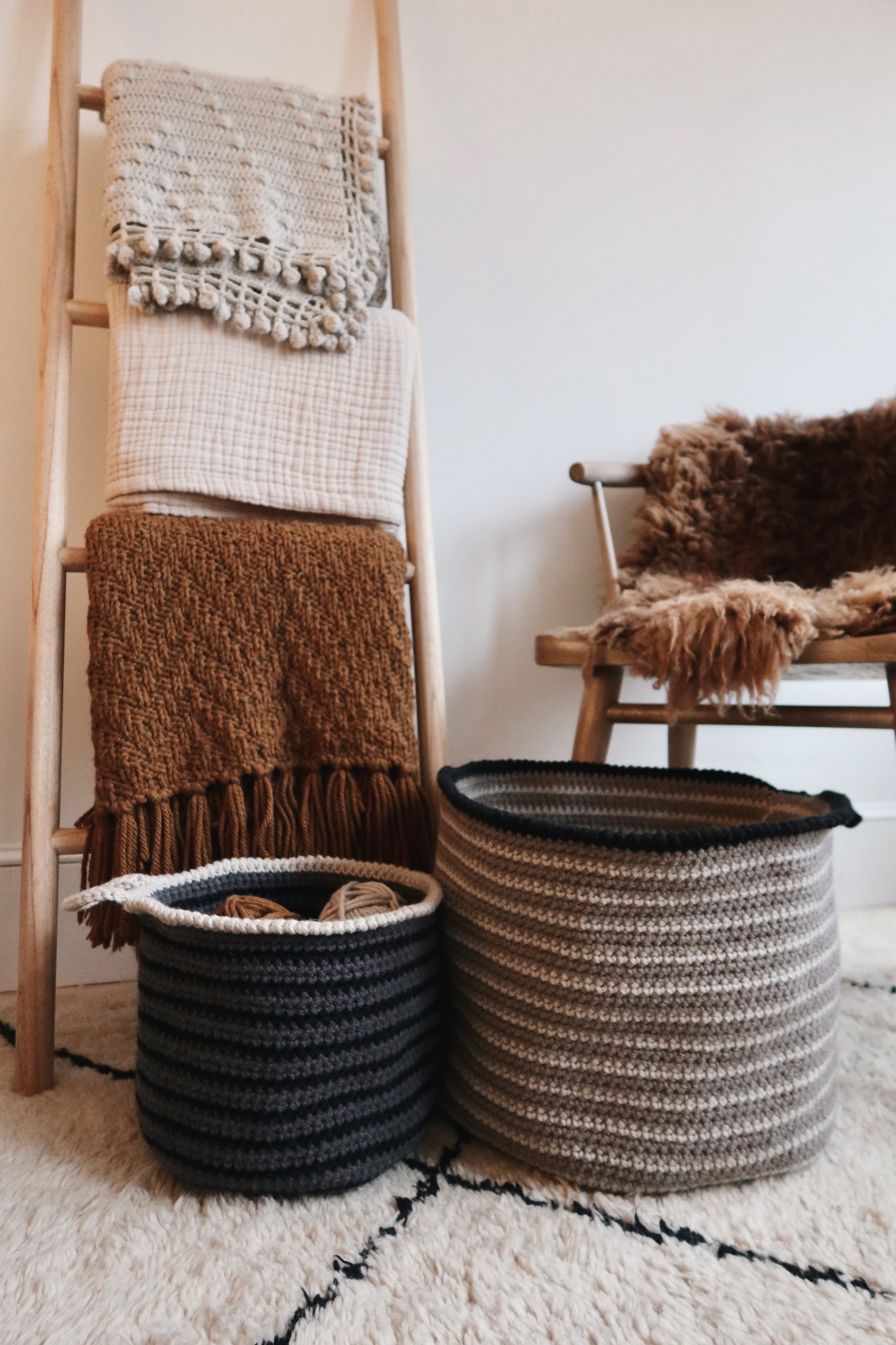 Bulky Slouchy Hanging Baskets FREE Crochet Pattern — Two of Bulky Slouchy Hanging Baskets FREE Crochet Pattern — Two of